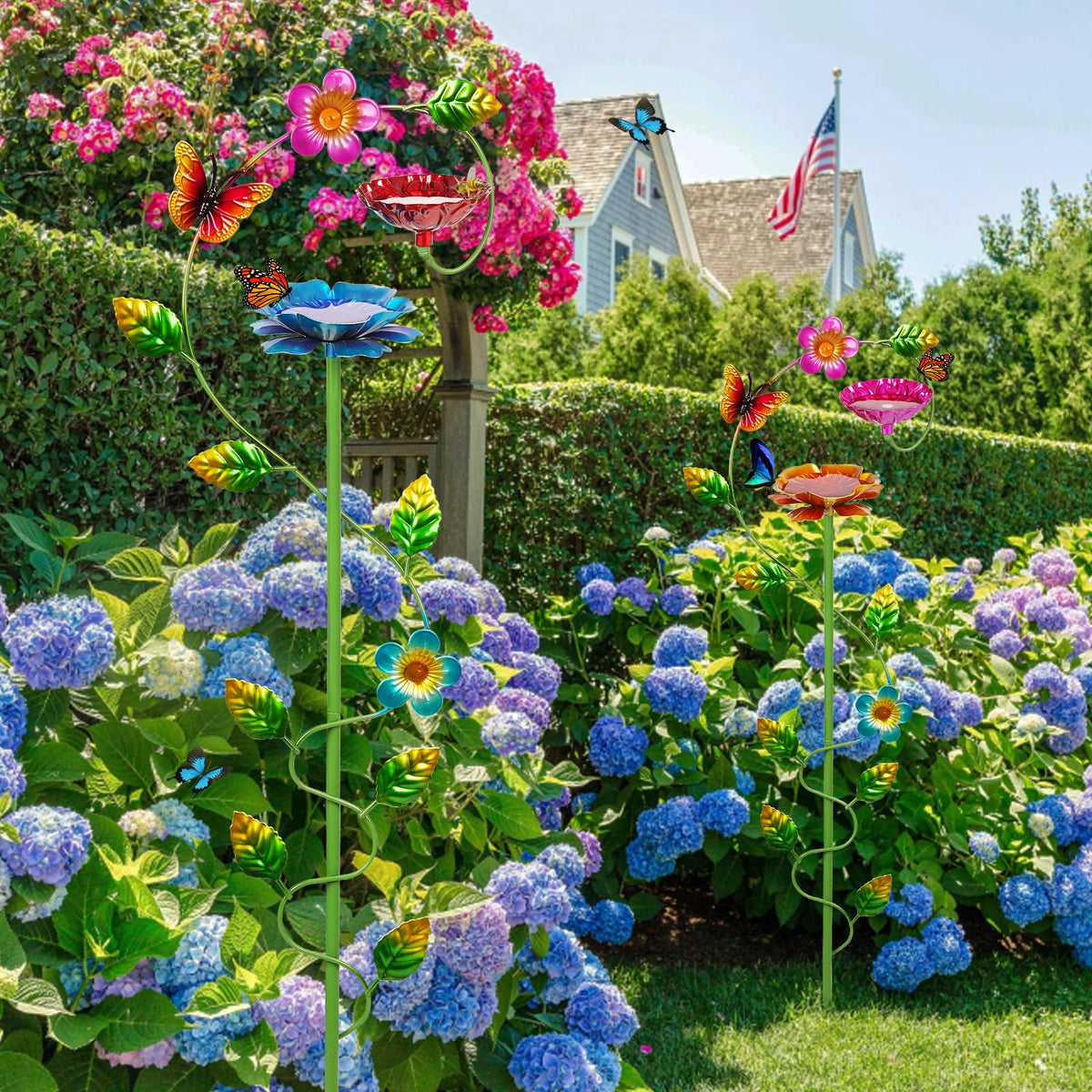 Two-pack setup brings symmetrical color to your yard.