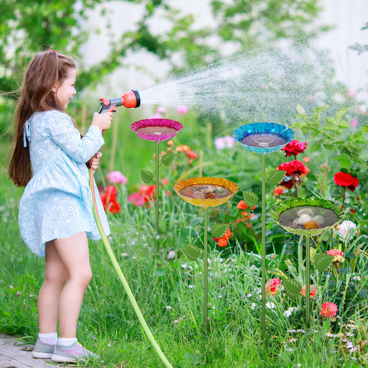 Retyion weather-resistant garden decor stays vibrant in all seasons.