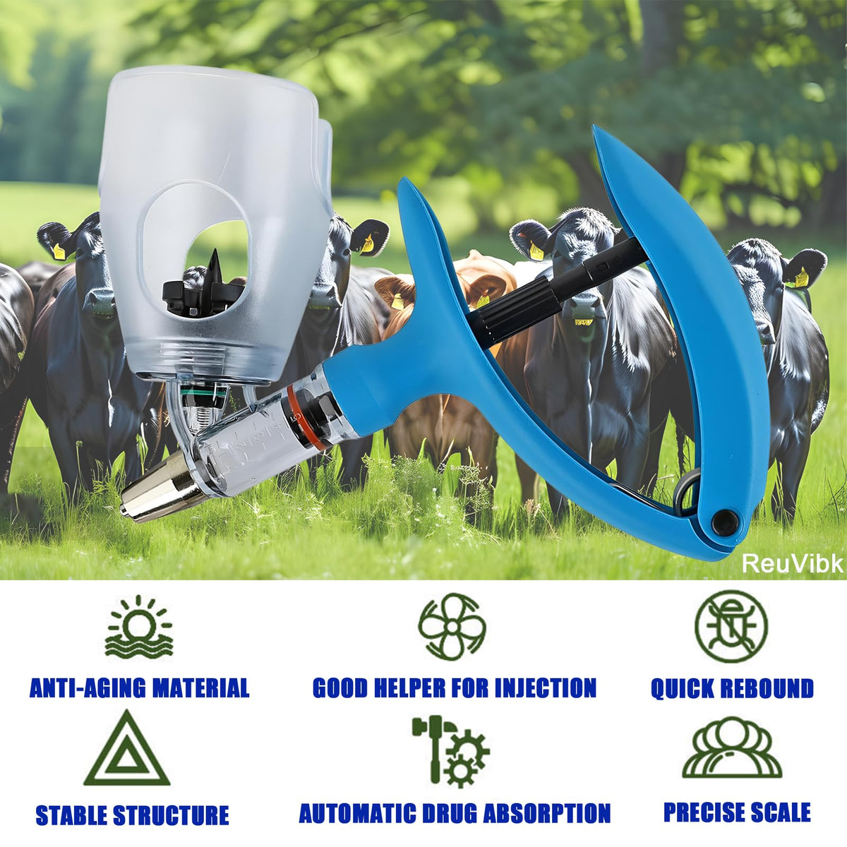 ReuVibk durable plastic and stainless components ensure long service life.