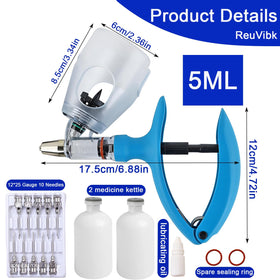 ReuVibk syringe bottle attachment enabling continuous dosing on farm.