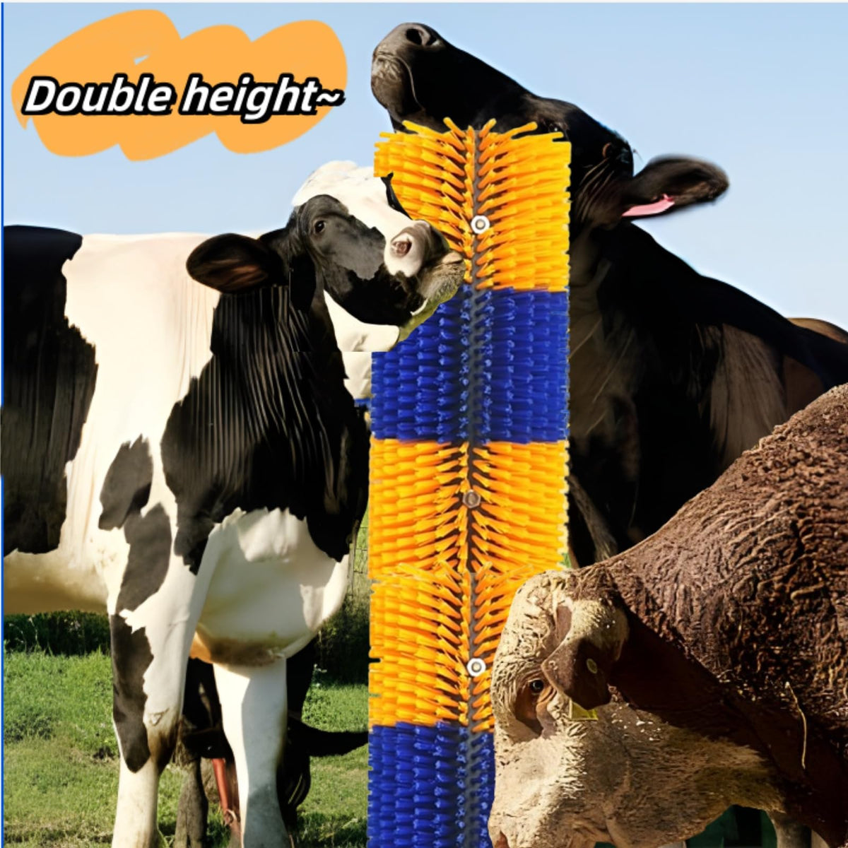 REVAXUP goat scratching post secure mount demonstrates easy installation around barn.