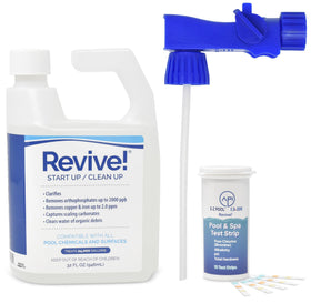 REVIVE! test strips help monitor pool balance for safer water.