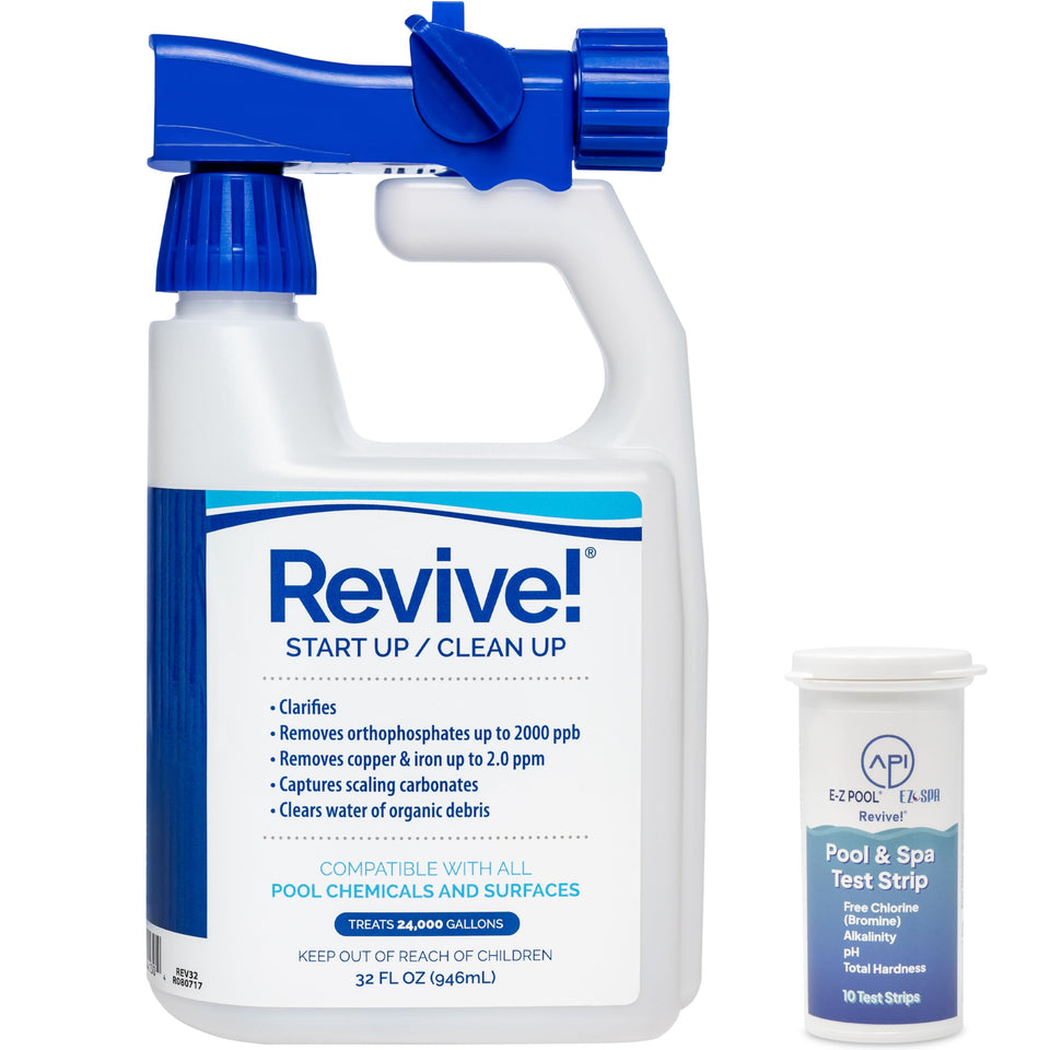 REVIVE! 32oz bottle pour for easier use and clearer pool water.