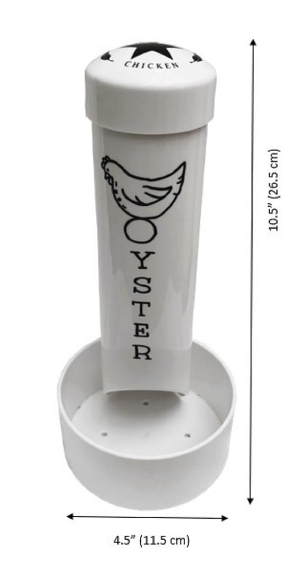 Revolutionary Chicken grit-feeder dispensing close-up supporting digestion for non free-range flocks