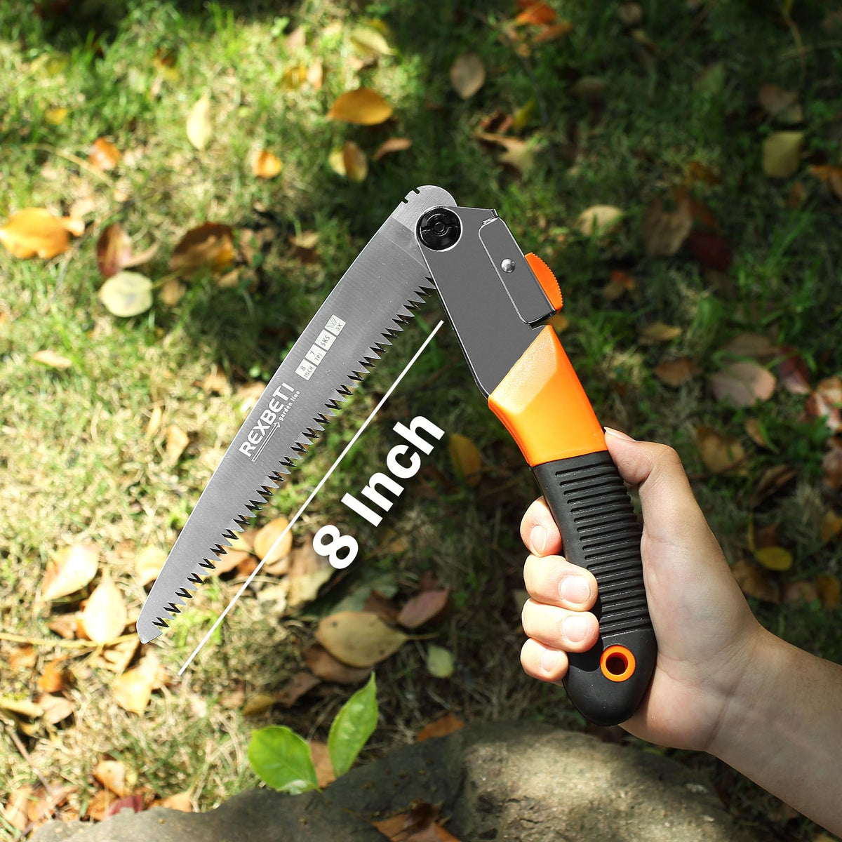 REXBETI folding saw aggressive 7 TPI teeth for smooth pruning cuts
