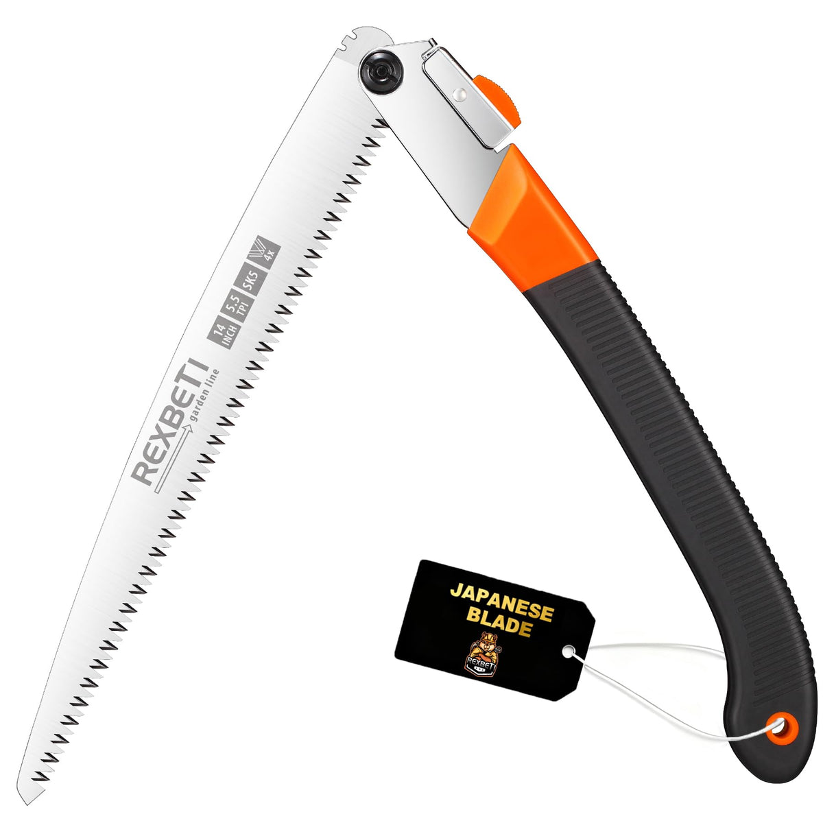 REXBETI folding saw extended blade for fast wood cutting in outdoor tasks
