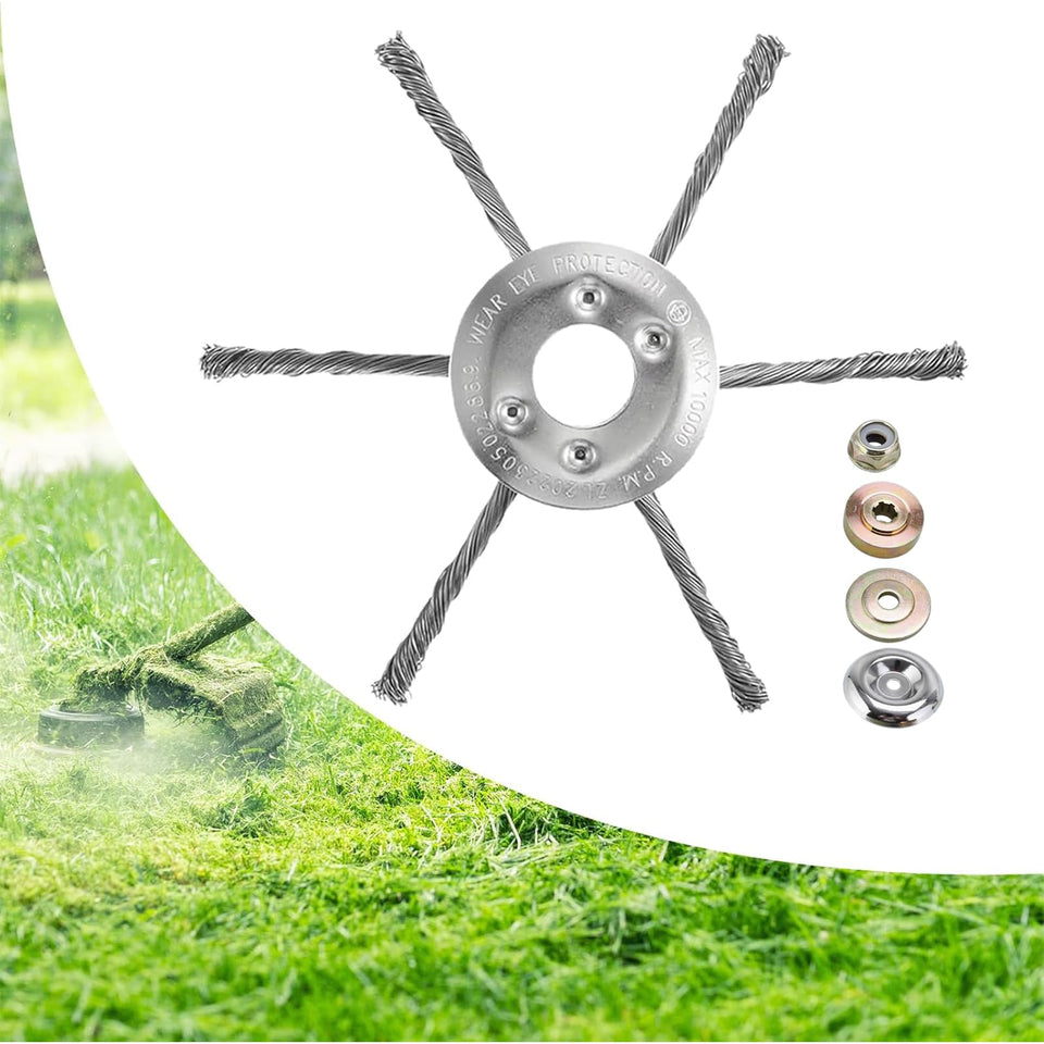 Rexinc 7-inch steel wire trimmer head, ready for heavy-duty cutting.