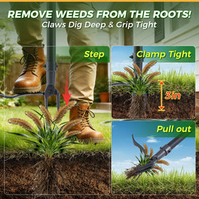 RexWeed 46 inch adjustable handle for comfortable tall weeding