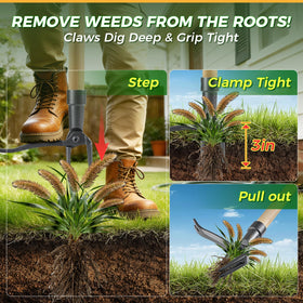 RexWeed four-claw steel head delivers durable root grip for stubborn weeds