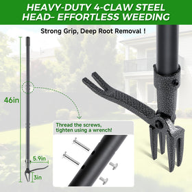 RexWeed heavy-duty steel construction resists bending in tough soil