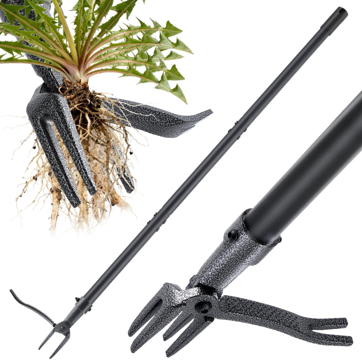 RexWeed stand-up weed puller tool promotes back-friendly upright use