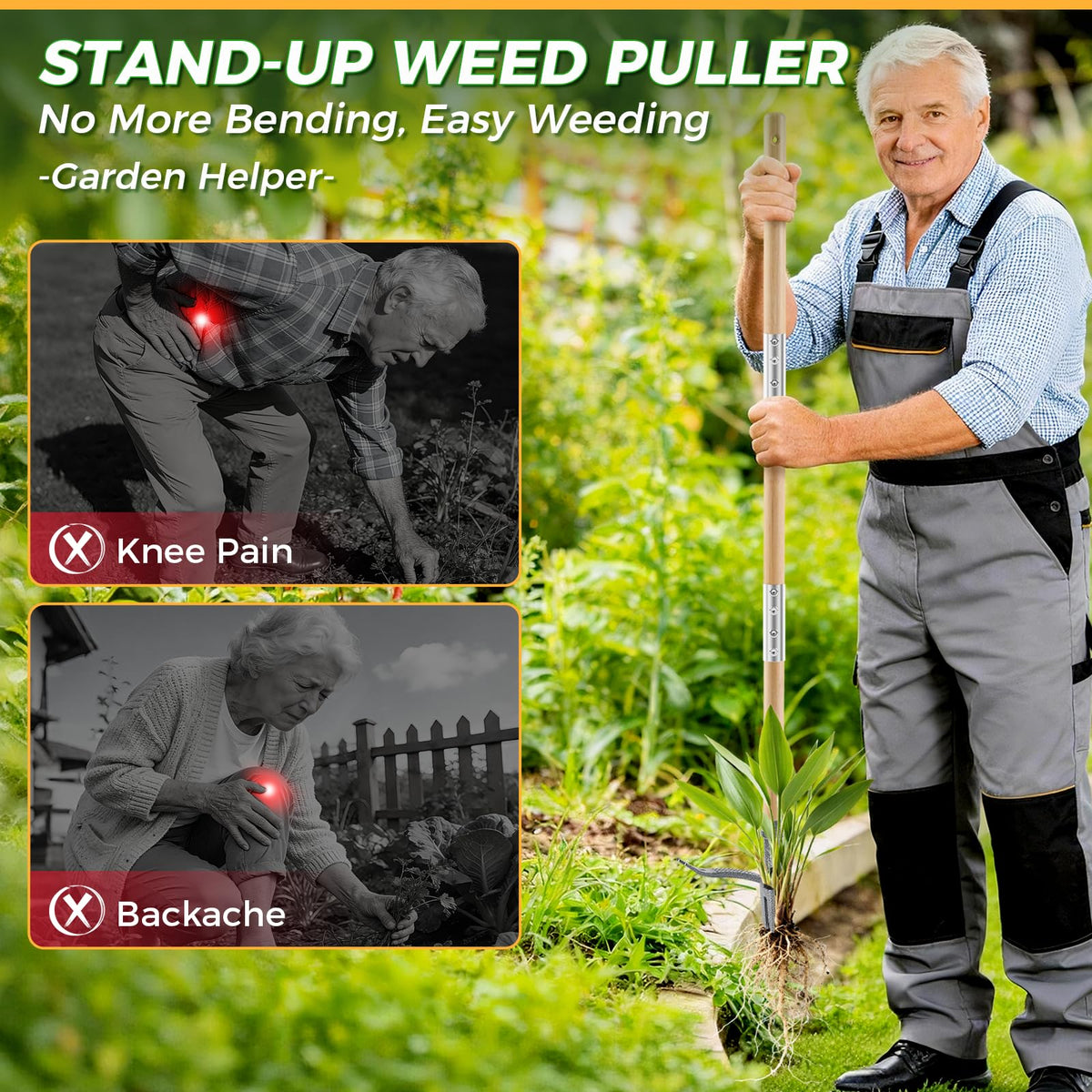 RexWeed stand-up weed remover demonstrates ergonomic design for effortless weeding
