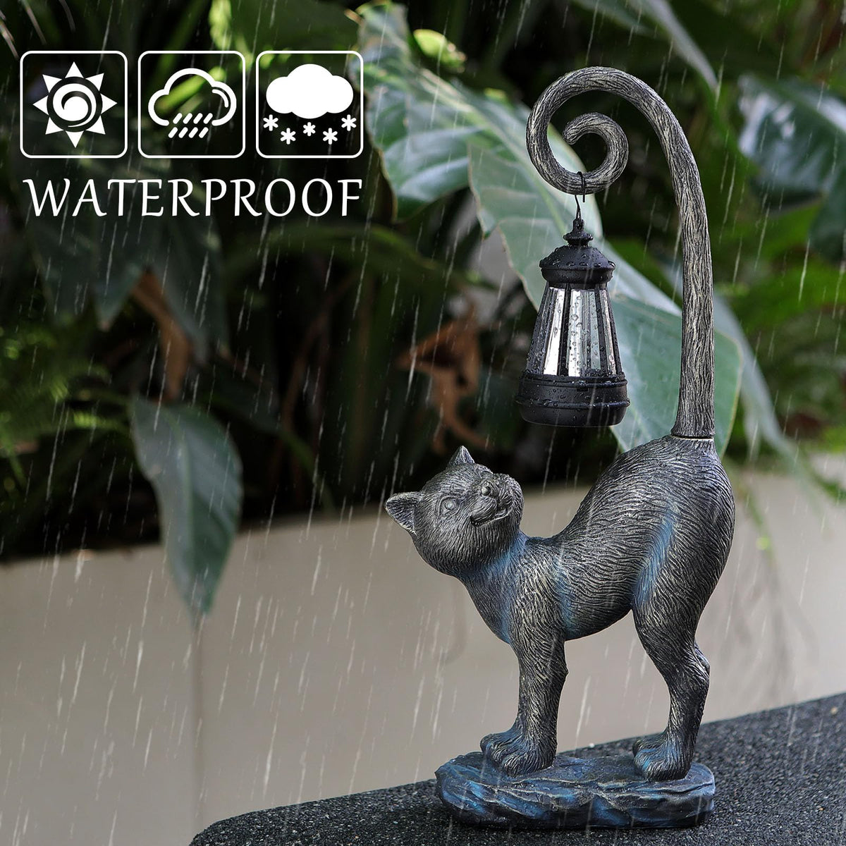 REYISO gift-ready cat garden ornament for gardeners and cat lovers.
