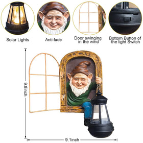 REYISO gnomes solar garden light provides eco-friendly night illumination.