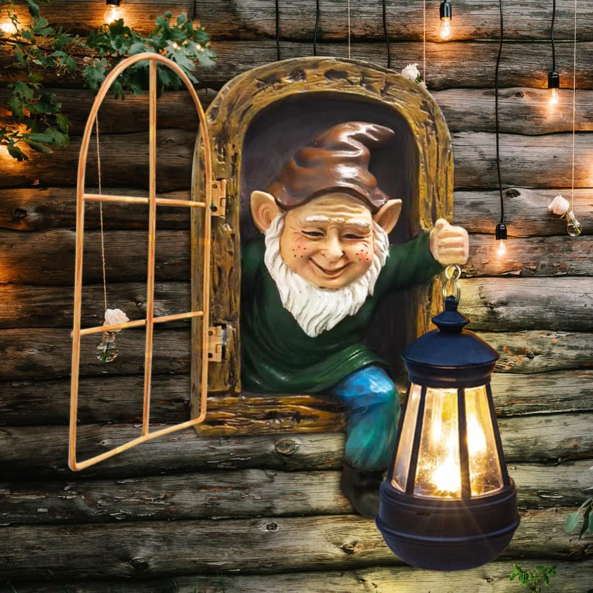 REYISO gnomes tree hugger statue adds whimsical charm to your garden.