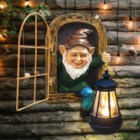 REYISO gnomes tree hugger statue adds whimsical charm to your garden.