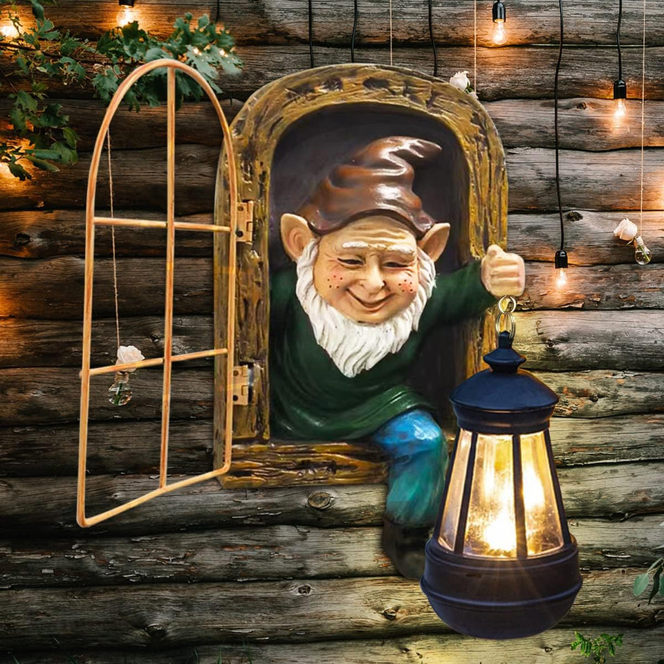 REYISO gnomes tree hugger statue adds whimsical charm to your garden.