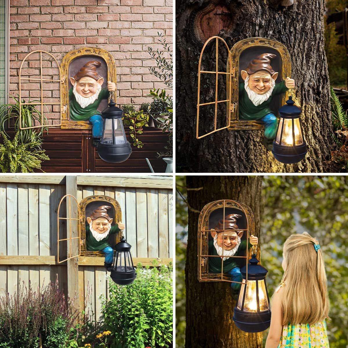 REYISO gnomes wall garden ornament creates a playful focal point.