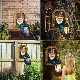 REYISO gnomes wall garden ornament creates a playful focal point.