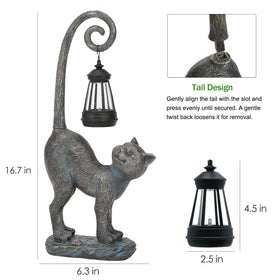 REYISO easy-install cat statue with detachable tail for flexible positioning.
