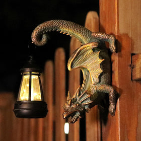 REYISO solar dragon tree hugger lantern on wall for evening ambiance