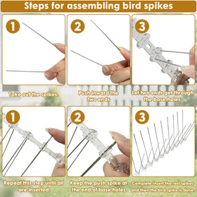 RGBRW Bird Spikes easy-trim base fits curved ledges and irregular surfaces.