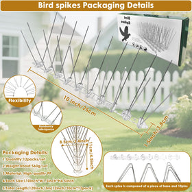 RGBRW Anti-climb spikes blend with outdoor decor thanks to translucent color.