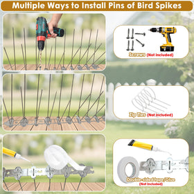RGBRW Bird Spikes protect window sills and balconies without harming birds.