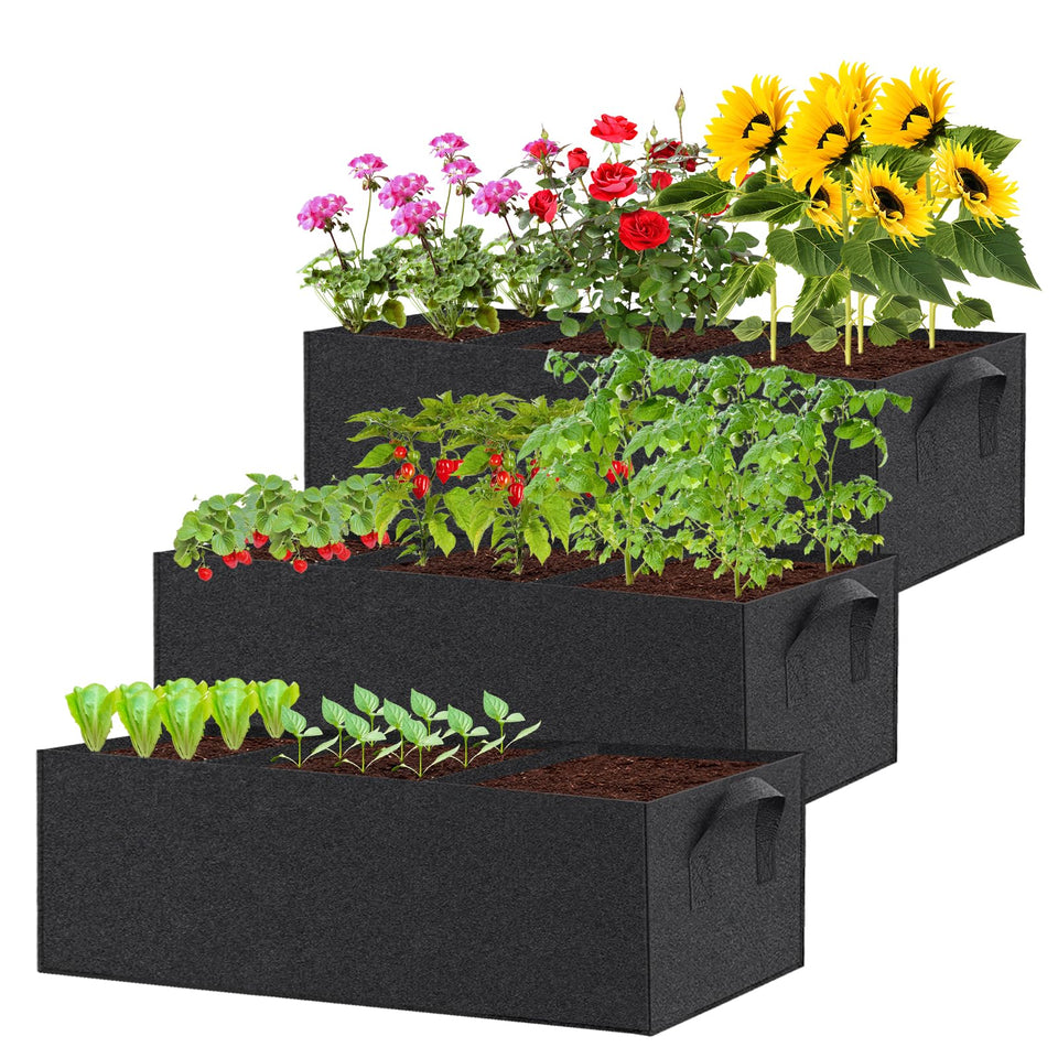RGJ fabric raised garden bed material close-up shows durable non-woven felt for long-lasting use