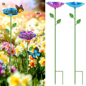 RGJ bee watering station flower-design attracts pollinators in the garden.