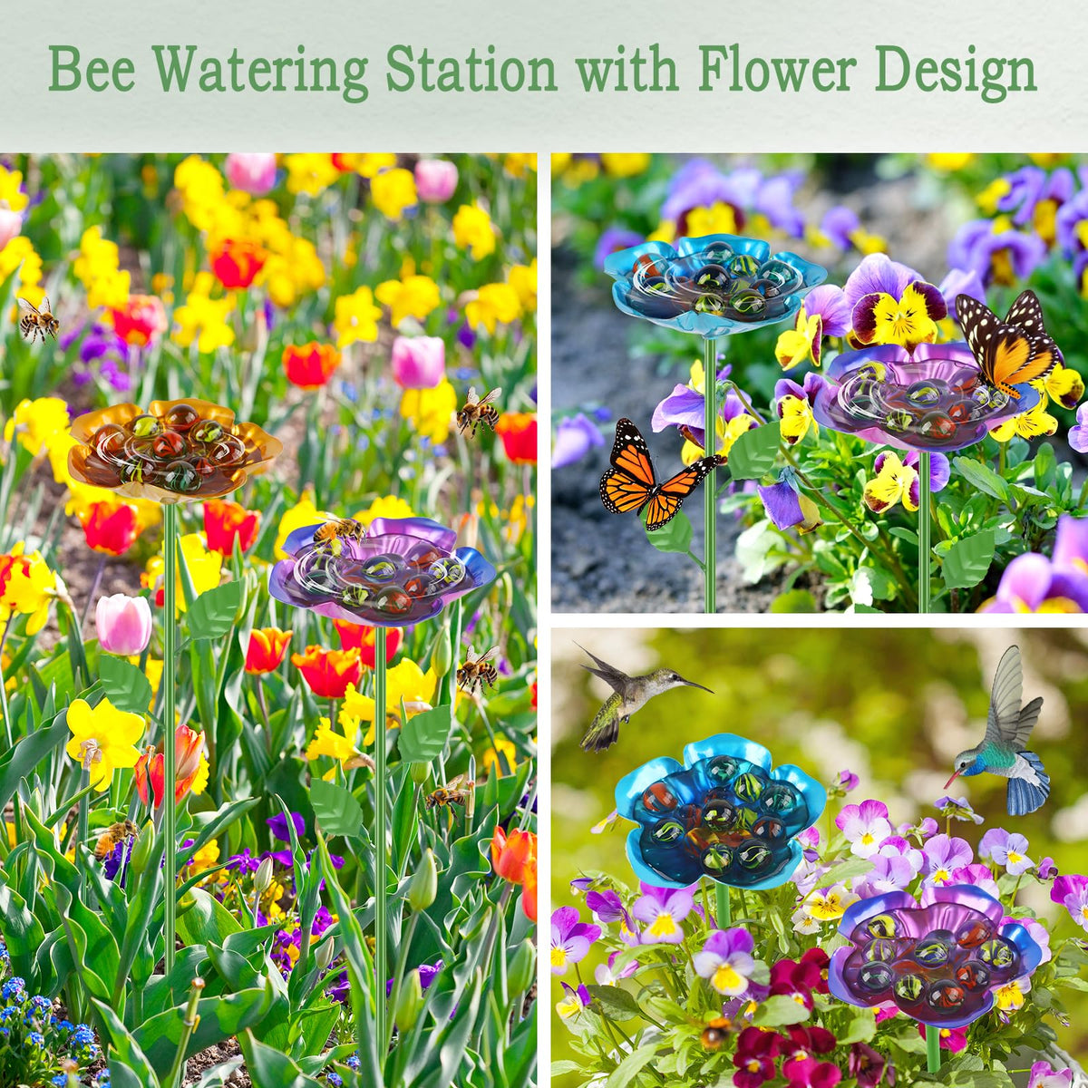 RGJ bee watering station ornamental-decor brightens patios and balconies.