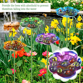 rgj flower-inspired water station doubles as colorful garden decor