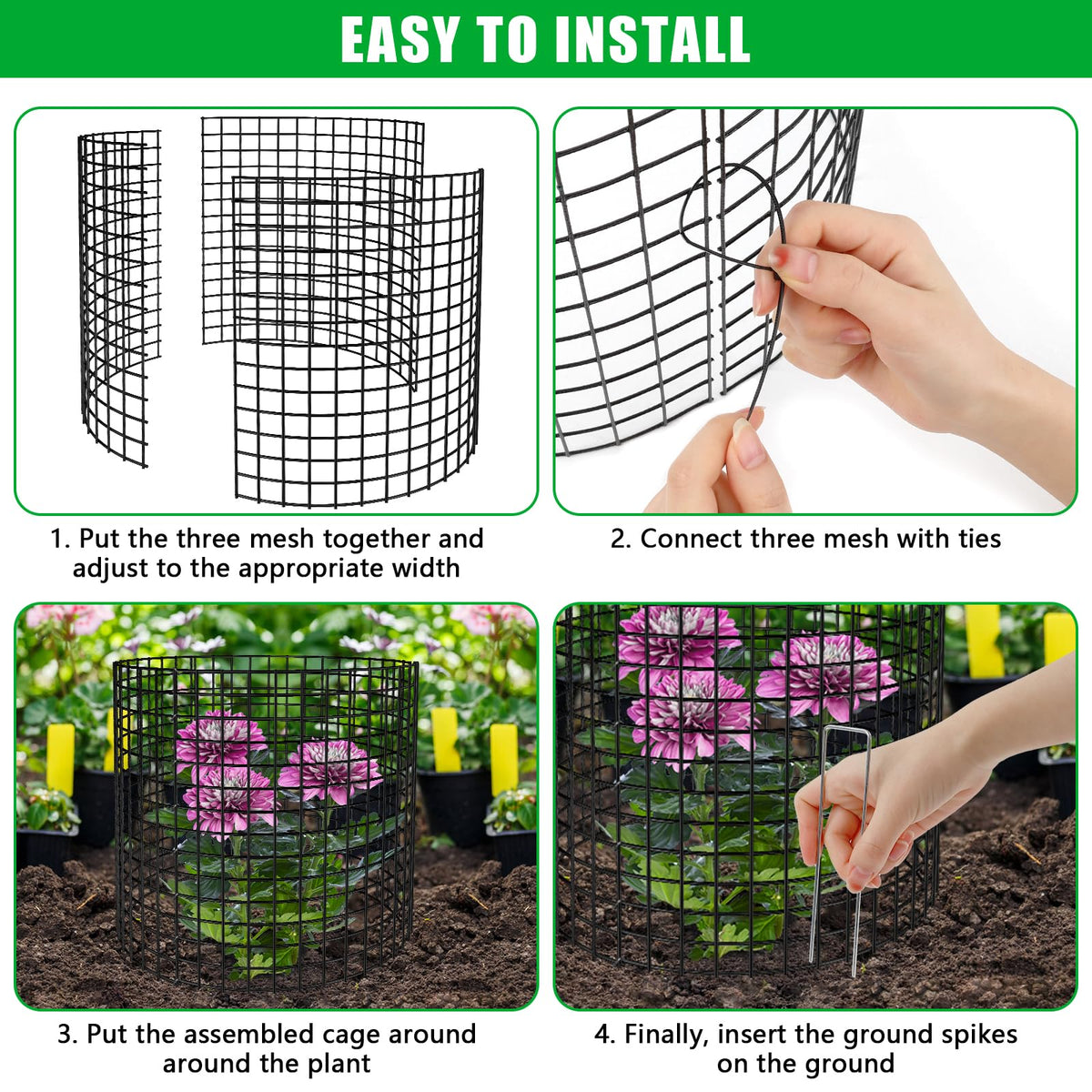 RGJ ground stake detail demonstrates quick anchoring for stable installation.