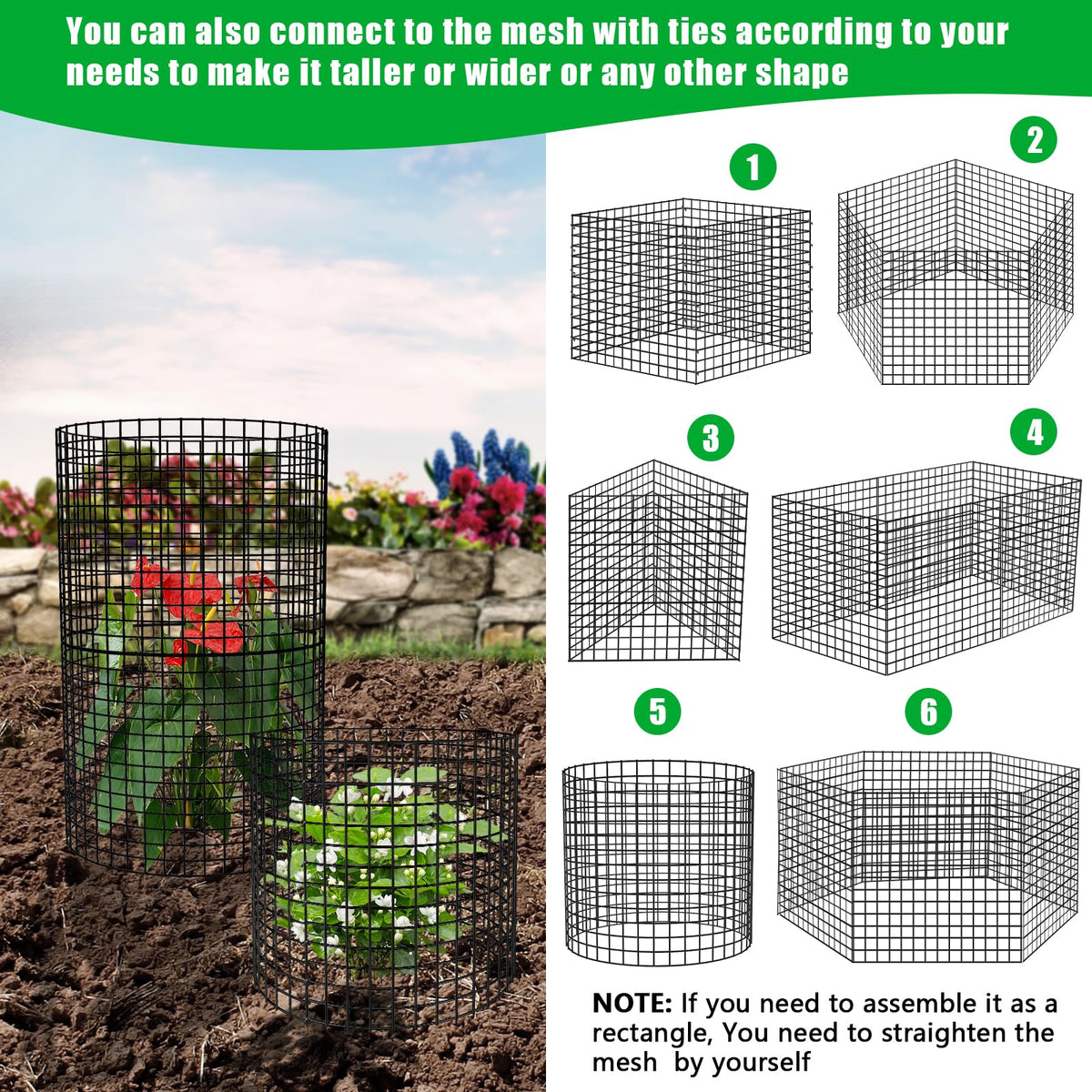RGJ modular design supports round or rectangular cages for different plants.