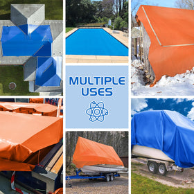 Dual-color design highlights blue front and orange back for versatile styling.