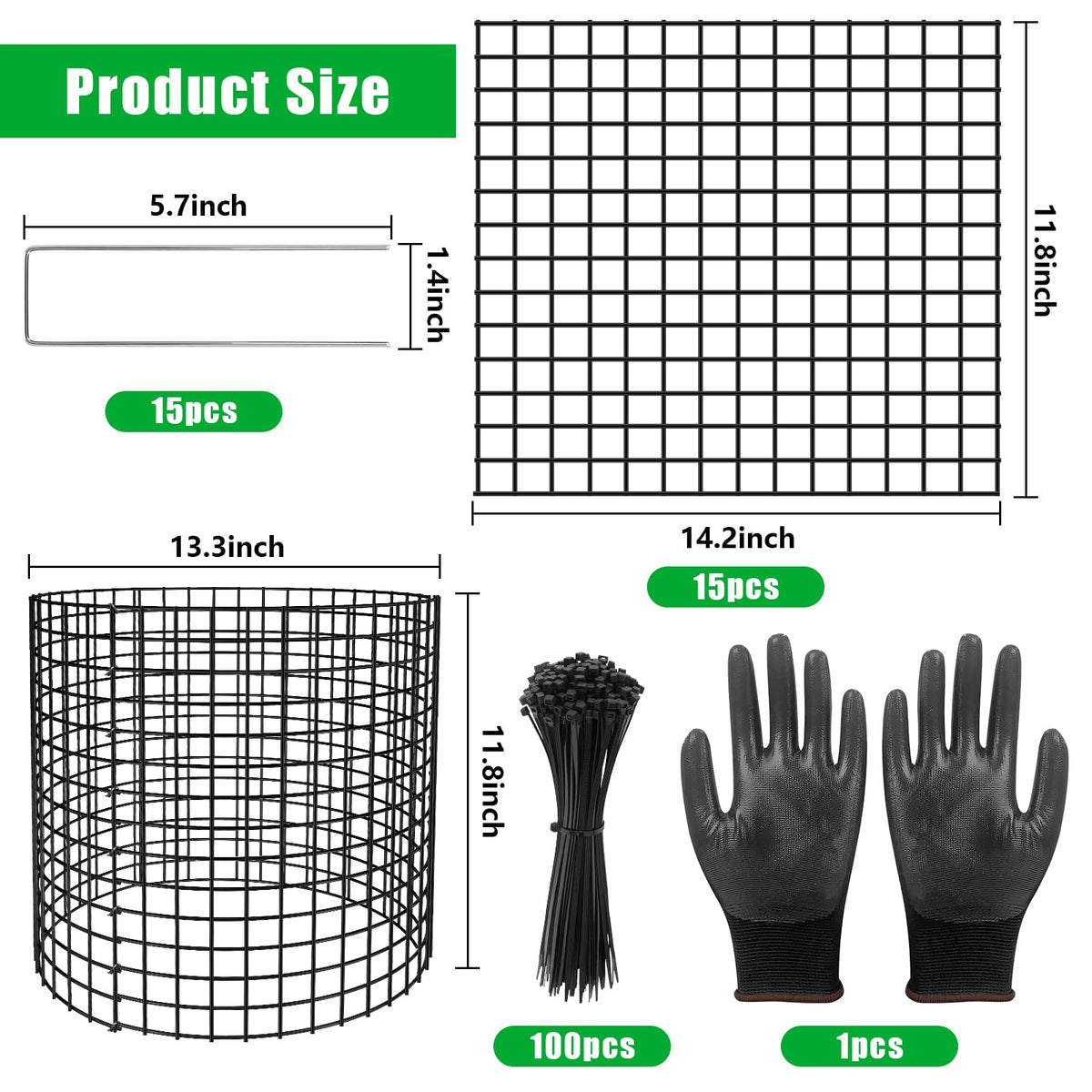 RGJ mesh panel close-up highlights sturdy metal construction for durable garden protection.