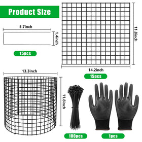 RGJ mesh panel close-up highlights sturdy metal construction for durable garden protection.