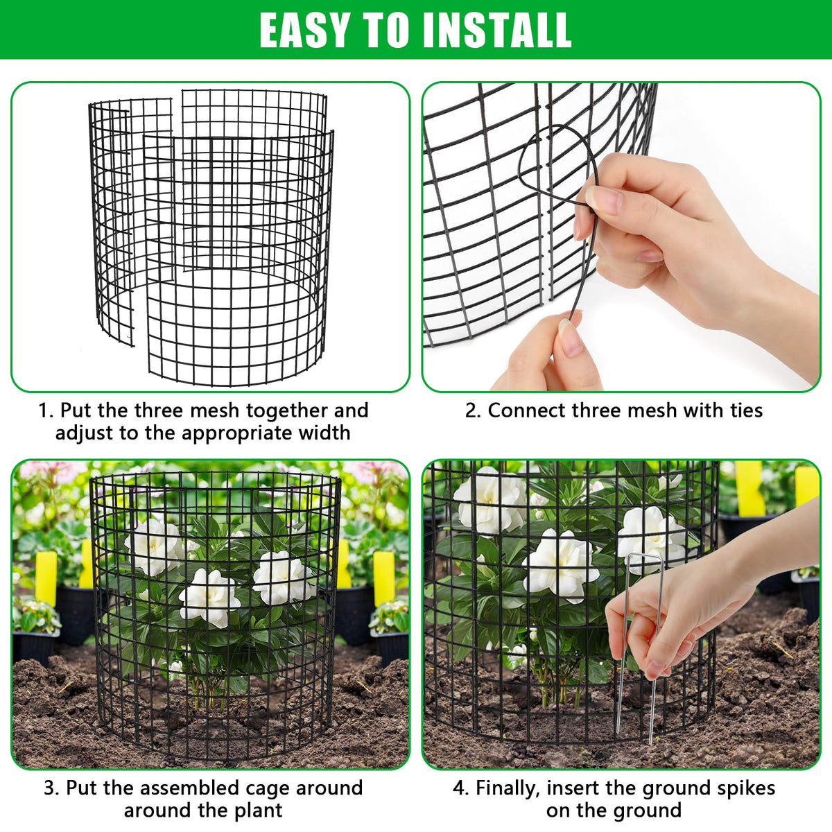 RGJ plastic ties help create secure enclosures for varying plant sizes.