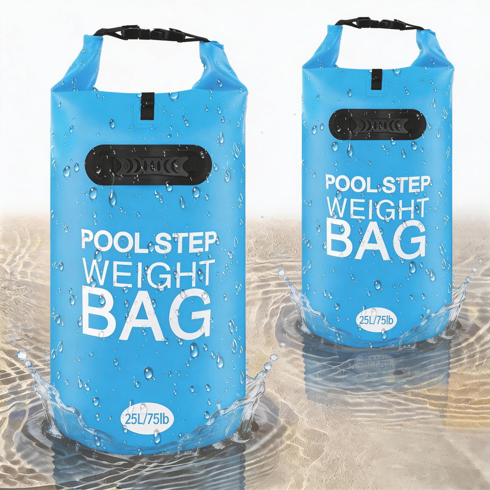 RGJ 75lb pool ladder weights two-pack stabilize above-ground ladders for safer pool entry