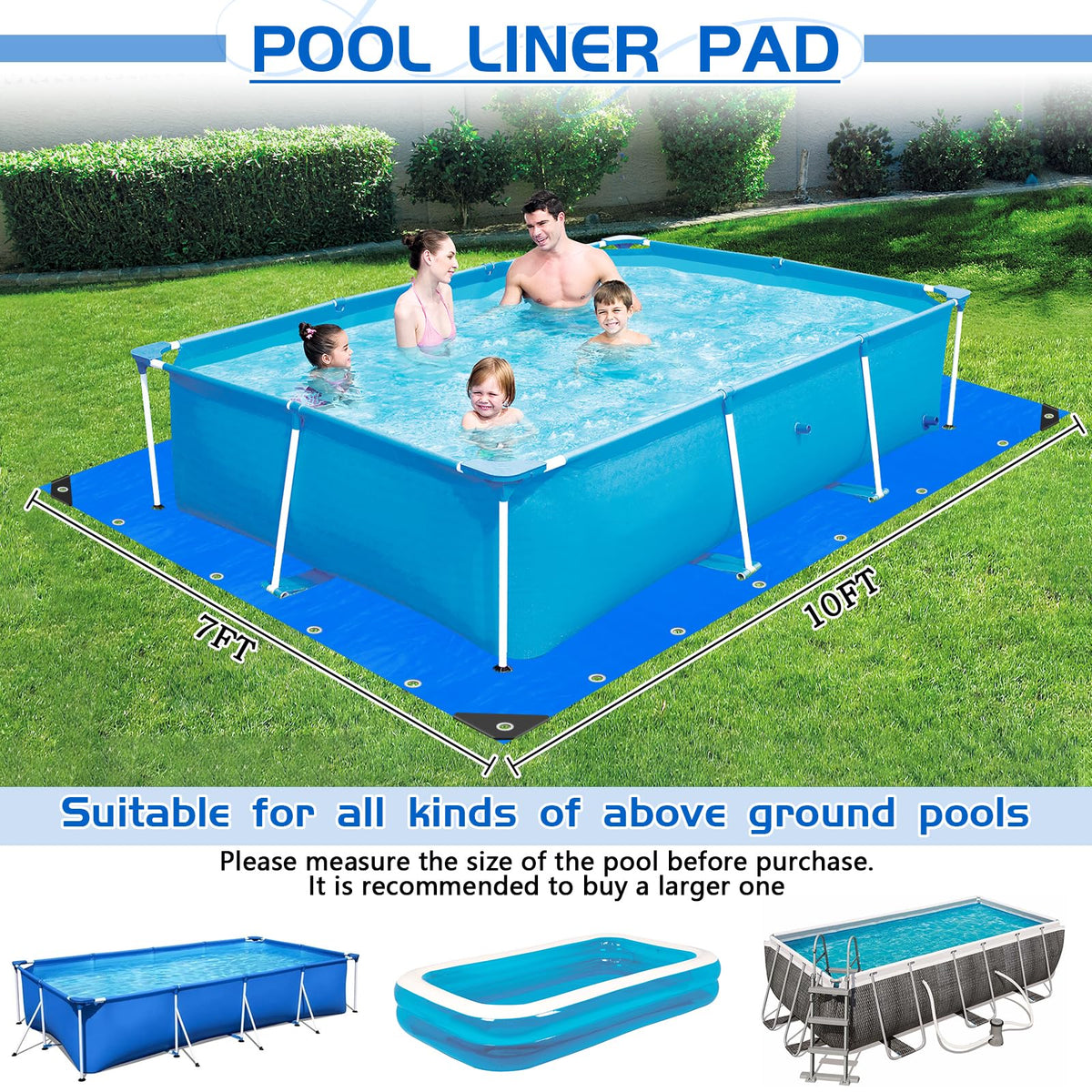 RGJ pool liner pad 10x7 orange back adds high-visibility color and versatile use.