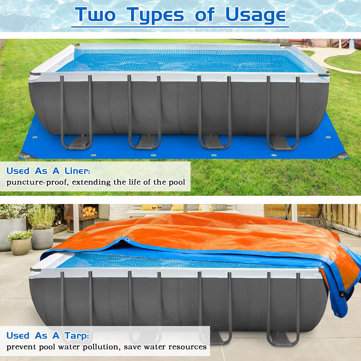 RGJ pool liner pad supports multiple shapes and sizes for flexible pool setups.