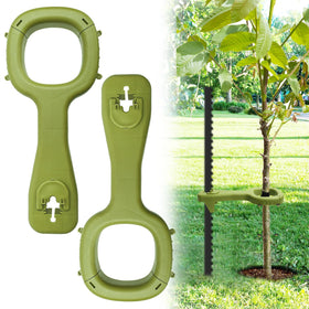 RGJ tree supports 2-pack stabilizing a young sapling in a garden scene