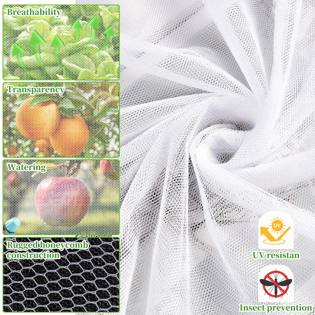 RGQSUN breathable fine mesh design allows light and water flow for healthy plants.