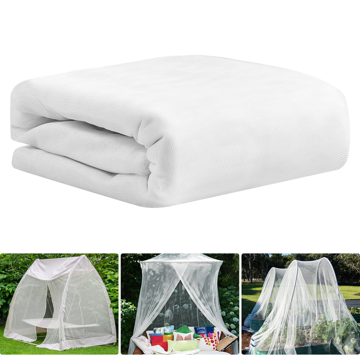 RGQSUN garden mesh netting provides wide coverage for beds and patios to deter pests.