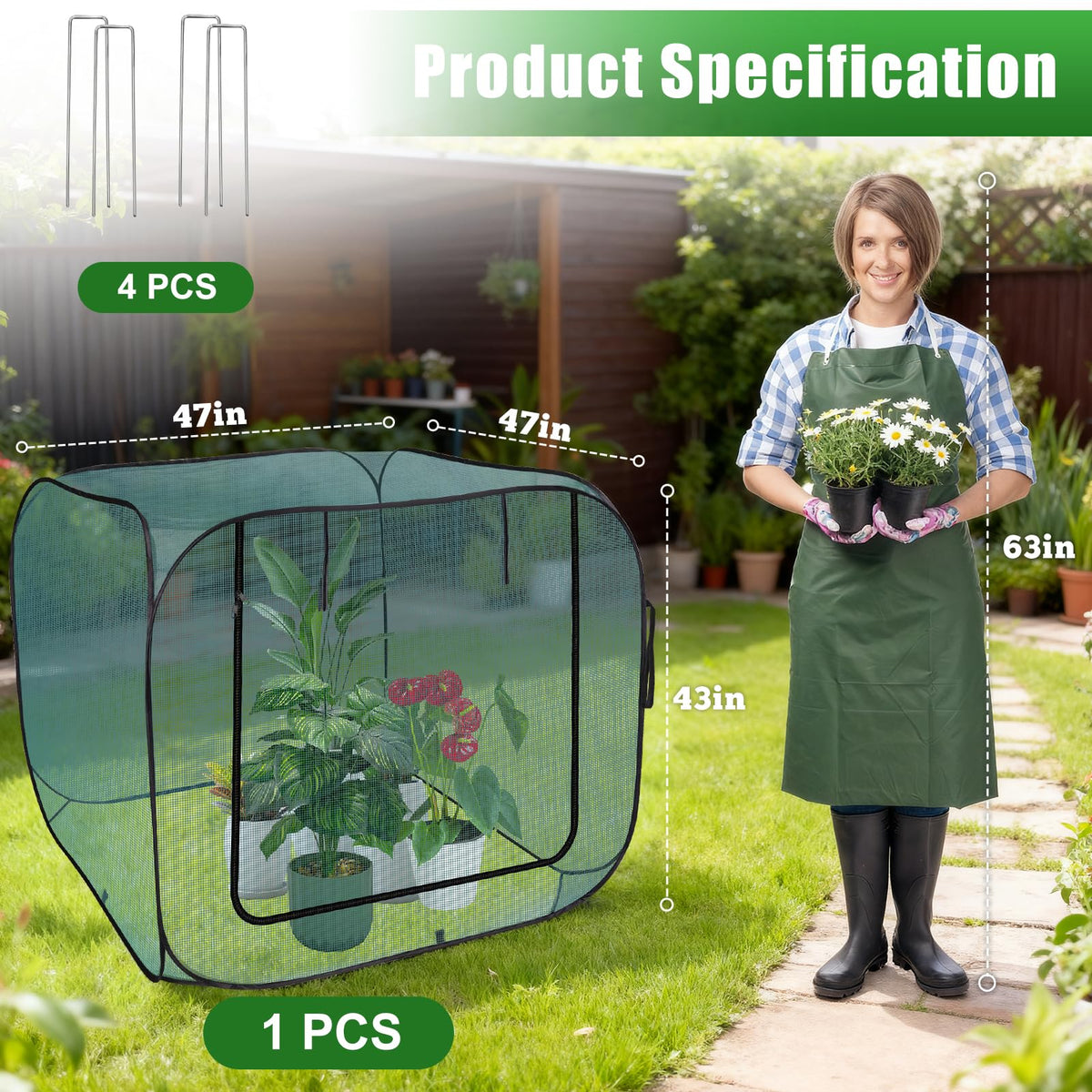 RGQSUN large pest guard cover provides wider protection for vegetables.