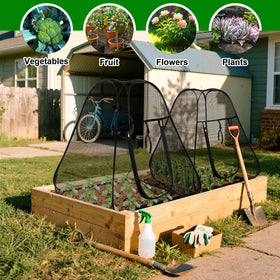 RGQSUN pop-up garden netting cover spacious interior for small plants.
