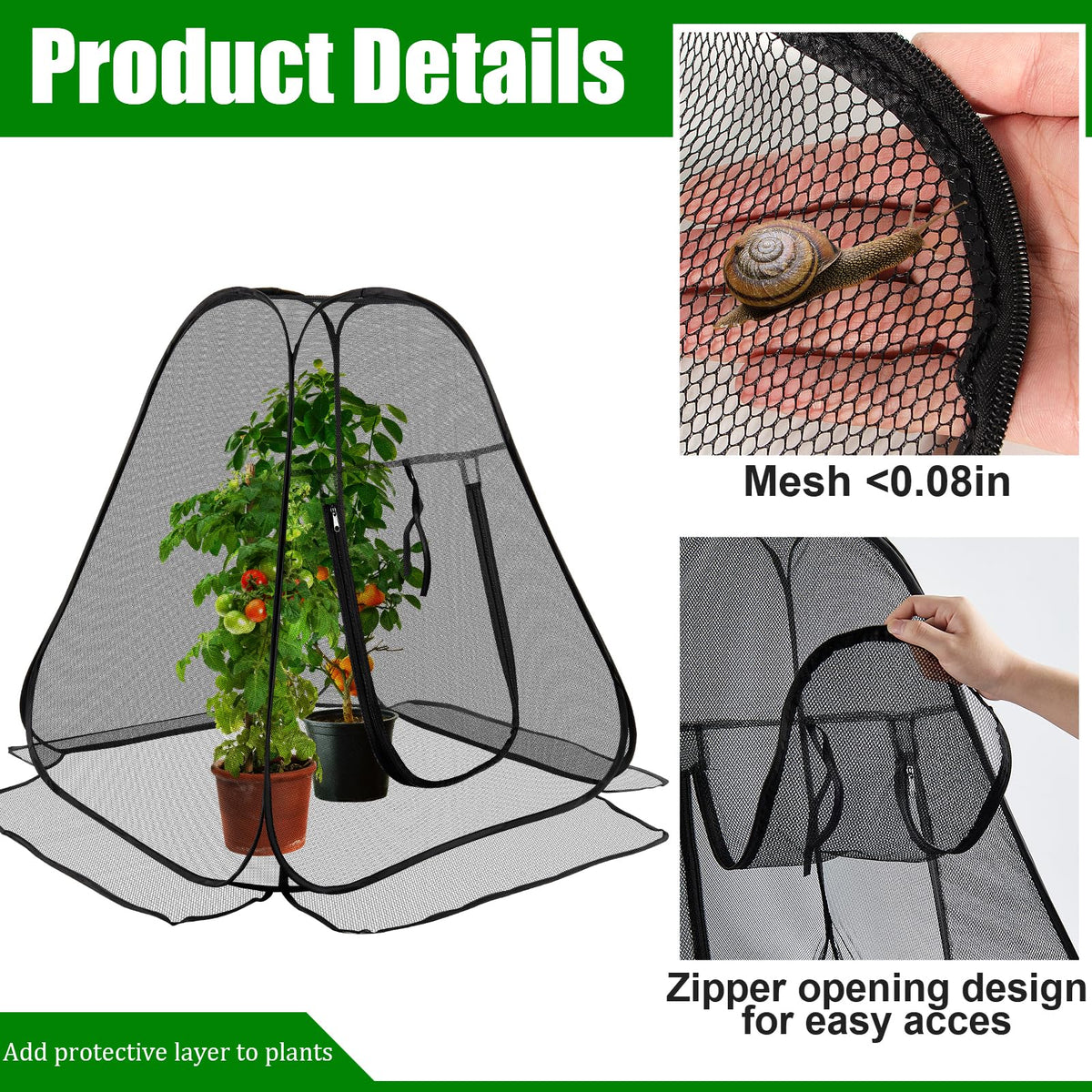 RGQSUN pop-up garden netting cover stakes keep cover stable outdoors.