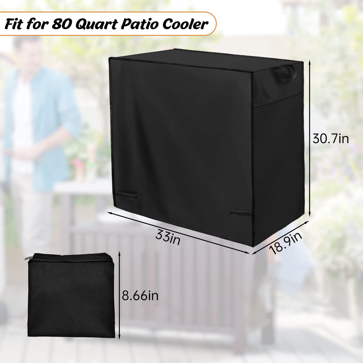 RGQSUN waterproof oxford canvas cover shields outdoor ice chests from weather.