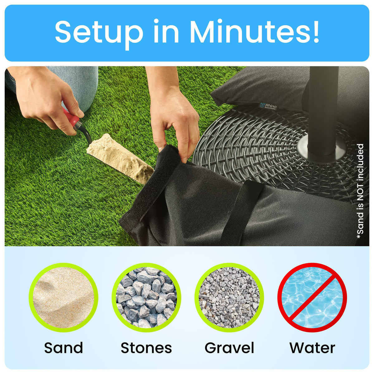Rhino BaseMate durable strap for easy carry and placement