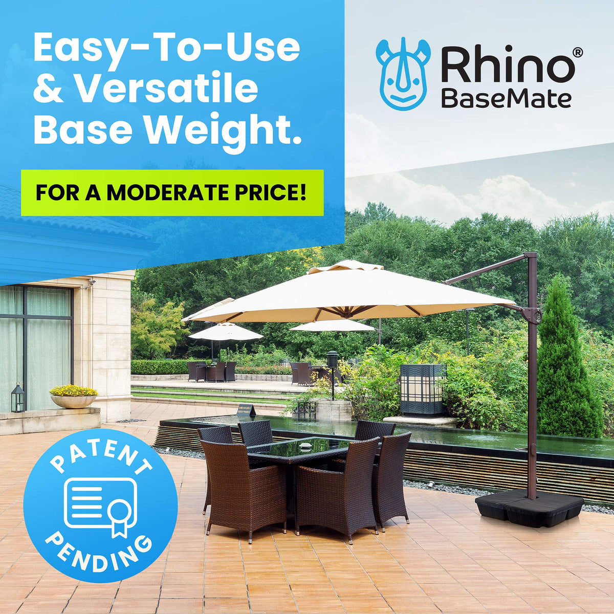 Rhino BaseMate fill opening supports quick sand or gravel loading.
